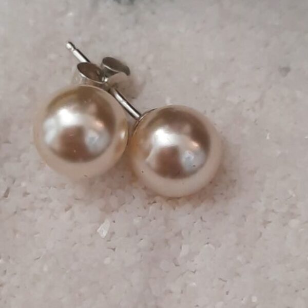 925 silver stud pearl earrings