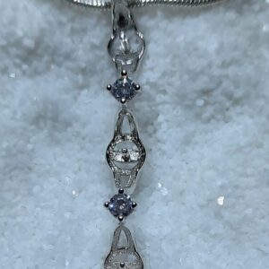 925 silver zig zag crystal pendant