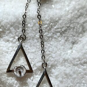 925 silver stud back dangle triangle earrings