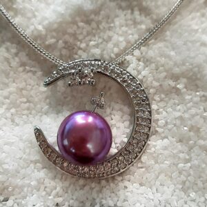 925 silver big moon pendant
