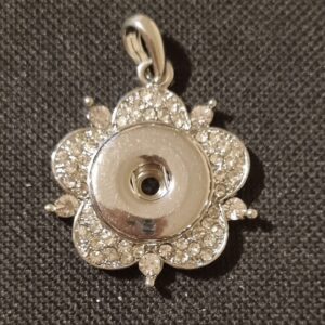 bling crystal flower snap pendant