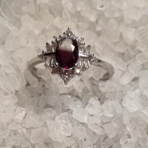 crystal Ombre Smokey quartz gem ring
