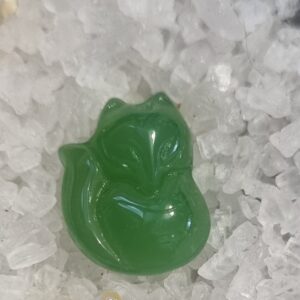 resin green fox pendant
