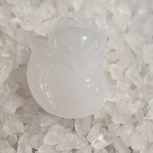 resin milky quartz fox pendant