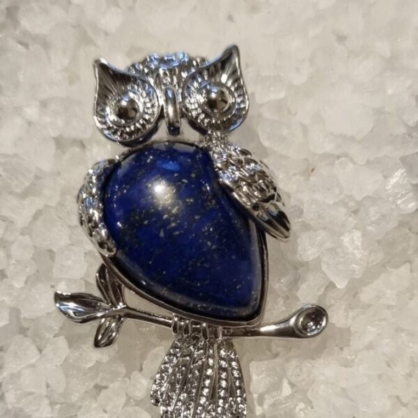 Lapis lazuli Stone owl pendant