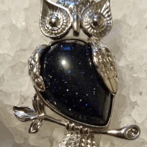 Blue sandstone Stone owl pendant