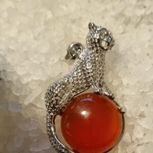 Red jasper cheetah pendant