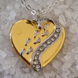 Footprints on my heart pendant