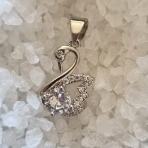 clear crystal swan pendant