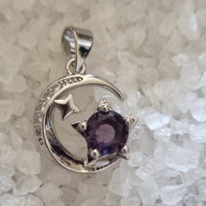 Purple moon necklace