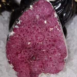 geo druzy pendant in pink