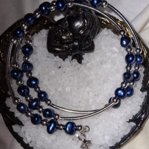 freshwater pearls tribe bracelet blue