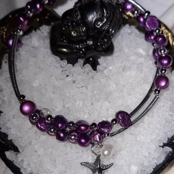 freshwater pearls tribe bracelet purple