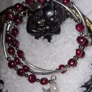 freshwater pearls tribe bracelet wine red